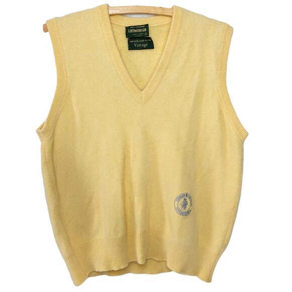 Chrysler Invitational Cashmere Sweater Vest J. McInerney Scotland Golf Vintage - Picture 9 of 10